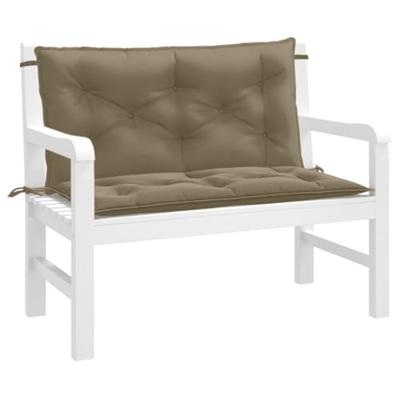 VidaXL Tuinbankkussens 2 st 100x50x7 cm stof gemêleerd taupe VidaXL Tuinbankkussens 2 st 100x50x7 cm stof gemêleerd taupe