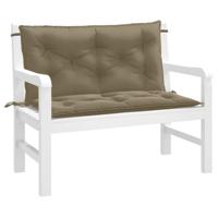 VidaXL Tuinbankkussens 2 st 100x50x7 cm stof gemêleerd taupe - thumbnail