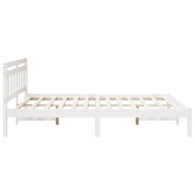Bedframe met hoofdeinde Wit Massief grenenhout