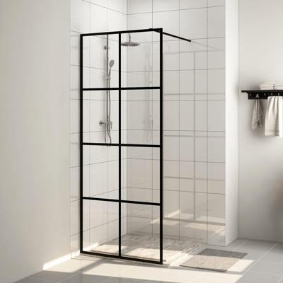 Inloopdouchewand 80x195 cm ESG-glas transparant en zwart