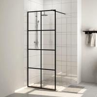 VidaXL Inloopdouchewand 80x195 cm esg-glas transparant en zwart - thumbnail