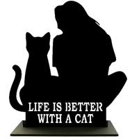 Houten Standaard - Vrouw met Kat - Pillow Buddies - thumbnail