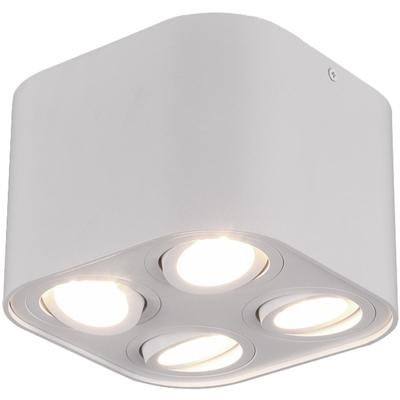 Vierkante LED Plafondlamp Mat Wit - 4-Lichts GU10 Aluminium