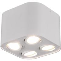 Vierkante LED Plafondlamp Mat Wit - 4-Lichts GU10 Aluminium - thumbnail