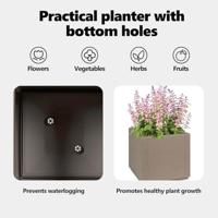 VidaXL Bloembak licht bruin 36 x 36 x 35 cm kunststof - thumbnail