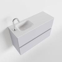 MONDIAZ ADA 80cm toiletmeubel cale. LEX wastafel talc links 1 kraangat - thumbnail