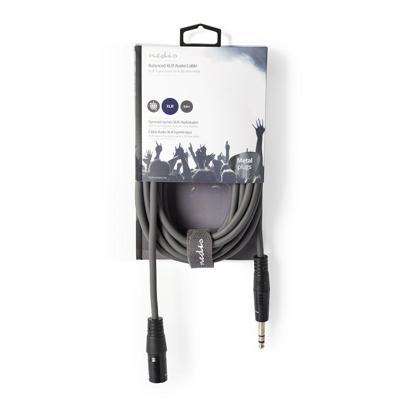 Nedis COTH15100GY50 Gebalanceerde Xlr-audiokabel Xlr 3-pins Male - 6,35 Mm Male 5,0 M Grijs - thumbnail