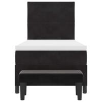 Boxspring Bed met Matras & Bank Zwart 100x200 cm Fluweel - thumbnail