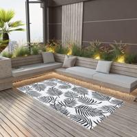 VidaXL Buitenkleed arakil 120x180 cm pp wit en zwart - thumbnail