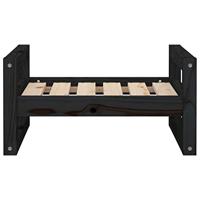 VidaXL Hondenmand 55,5x45,5x28 cm massief grenenhout zwart - thumbnail