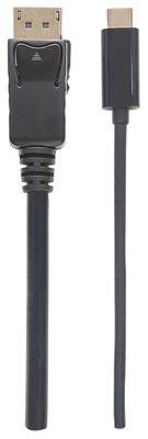 Manhattan 152471 USB-C-displaykabel USB-C / DisplayPort Adapterkabel USB-C stekker, DisplayPort-stekker 1.00 m Zwart Slimline