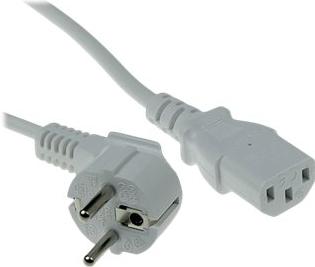 ACT Netsnoer CEE 7/7 male (haaks) - C13 wit 5 m