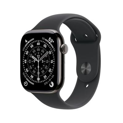Apple Watch Series 11 GPS + Cellular - 46 mm - Slate Titanium kast - Zwarte sportband - M/L - thumbnail