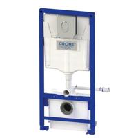 Sanibroyeur Saniwall Pro inbouwelement m. glazen panelen incl. fecaliënvermaler m. Grohe bedieniningsplaat verchroomd excl. toilet wallproupd - thumbnail
