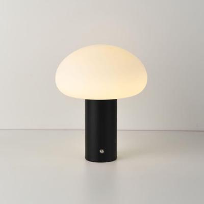 LED Tafellamp Givaro nero - 4W - Zwart - Mushroomlamp - Paddenstoel - IP20 voor binnen - Met geïntegreerde dimmer - Oplaadbaar