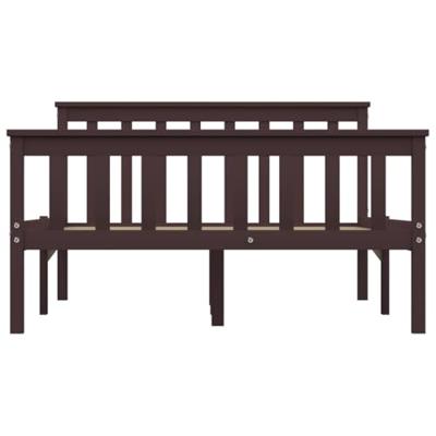 Bedframe massief grenenhout donkerbruin 120x200 cm