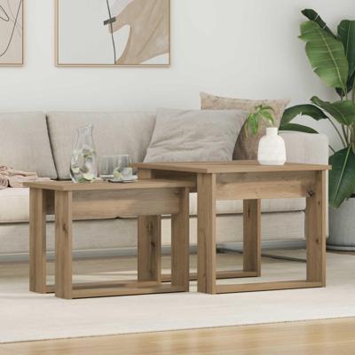 Koffietafel Set 2 pcs Artisan Eiken Bewerkt hout