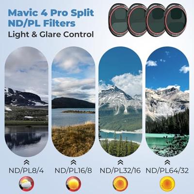 Freewell DJI Mavic 4 Pro Split ND/PL Filters Bright Day - 4 Pack Freewell DJI Mavic 4 Pro Split ND/PL Filters Bright Day - 4 Pack