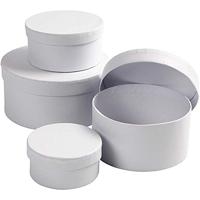 Creativ Company Https://www.cchobby.nl/ronde-dozen-afm-8x4-10x5-12x6-14x7-cm-wit-4-stuk-1-set - thumbnail