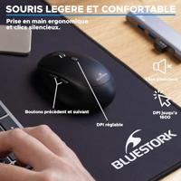 Toetsenbord + muis - BLUESTORK - draadloos - Grapheme - Zwart - PACK-WL-PC-BK / FR - thumbnail