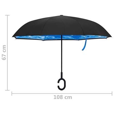 VidaXL Paraplu c-handgreep 108 cm zwart - thumbnail