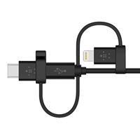Belkin Micro-USB-kabel (met Lightning-Connector-adapter, 0,9 m, geschikt voor Samsung Galaxy, iPad, iPhone 8/8 Plus, iPhone X, iPhone 6/6s/6 Plus/6s Plus, iPhone 7/7Plus, iPhone SE) zwart - thumbnail
