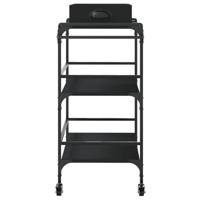 Keukentrolley 81,5x41x92,5 cm bewerkt hout zwart - thumbnail