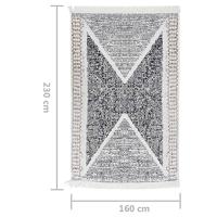 VidaXL Vloerkleed 160x230 cm katoen zwart en grijs - thumbnail