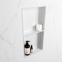 MONDIAZ EASY Nis 59,5x29,5cm in solid surface kleur Cale | Talc. 2 vakken geschikt voor in- of opbouw - thumbnail