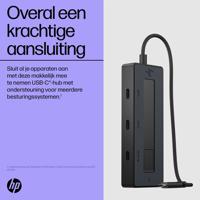 HP - PC 4K USB-C multiport hub, all-in-one kabel, vermogen tot 65 W, 4 USB-C-poorten met snelheden tot 10 Gbit/s, compatibel met Windows 10, Windows 11, WoA, ChromeOS, Android, MacOS, iPadOS, zwart - thumbnail
