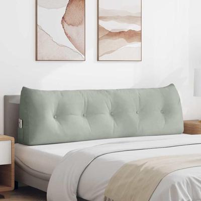 VidaXL Rugkussen lichtgrijs 160 x 24 x 50 cm fluweel