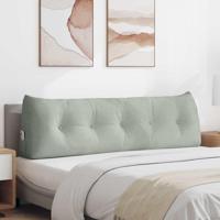 VidaXL Rugkussen lichtgrijs 160 x 24 x 50 cm fluweel - thumbnail