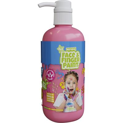 Boti Natural face & fingerpaint fles met pompje - roze, 1l Boti Natural face & fingerpaint fles met pompje - roze, 1l