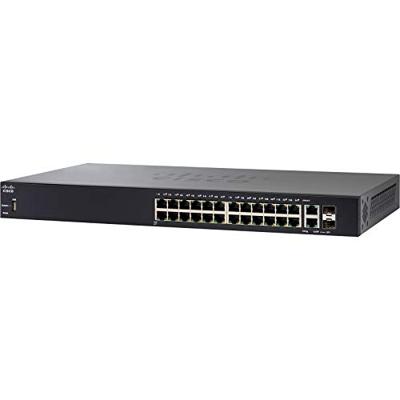 Cisco SF250-24 gemanaged L2/L3 Fast Ethernet (10/100) zwart 1U - netwerkswitches (beheerde L2/L3, Fast Ethernet (10/100), montageraak, 1U)