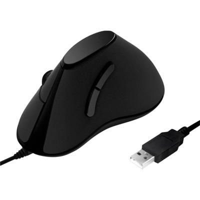 LogiLink ID0158 Ergonomische muis USB Optisch Zwart 5 Toetsen 1000 dpi Ergonomisch