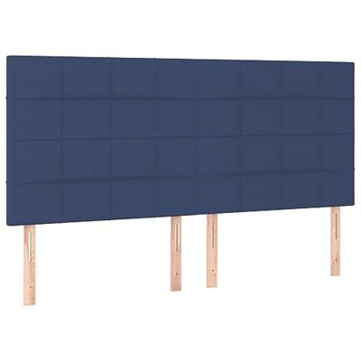 vidaXL Boxspring met matras stof blauw 160x200 cm
