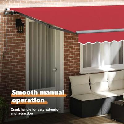 VidaXL Inklapbaar zonnescherm rood 400 × 300 cm polyester en staal