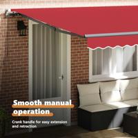 VidaXL Inklapbaar zonnescherm rood 400 × 300 cm polyester en staal - thumbnail