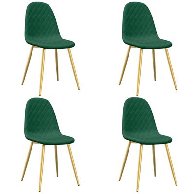 Eetkamerstoelen 4 st fluweel donkergroen