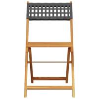 3-delige Bistroset poly rattan en massief hout zwart - thumbnail