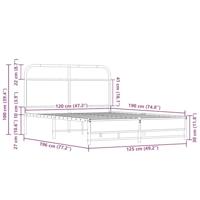 Bedframe zonder matras bewerkt hout sonoma eikenkleur 120x190cm - thumbnail