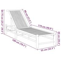 Ligbed 55x199x30 cm bamboe - thumbnail