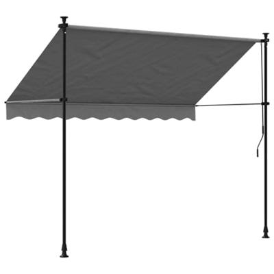 Luifel uittrekbaar 250x150 cm stof en staal antracietkleurig - thumbnail