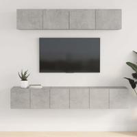5-delige Tv-meubelset bewerkt hout betongrijs - thumbnail