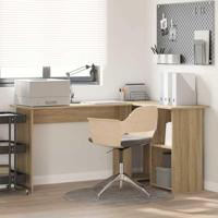 Bureau met plank Sonoma eiken 142 x 102 x 73 cm Bewerkt hout - thumbnail
