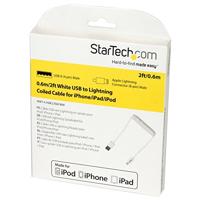 StarTech.com Lightning-naar-USB-kabel - gekruld - 60 cm, wit - thumbnail
