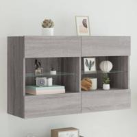 Tv-wandmeubel met LED-verlichting 98,5x30x60,5 cm grijs sonoma - thumbnail