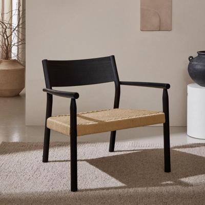 Kave Home Fauteuil 'Yalia' Eikenhout, kleur Zwart