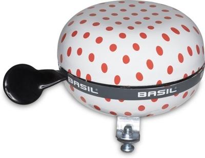 Basil polkadot - fietsbel - wit / rood