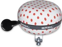 Basil polkadot - fietsbel - wit / rood - thumbnail